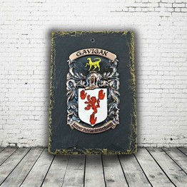 Handpainted Single Family Crest on Slate - (Regular 6" x 8")