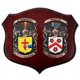 Handpainted Double Family Crest Shield (Large 18"x15")