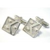 Family Coat of Arms Cufflinks - Sterling Silver Shield Shaped Cufflinks