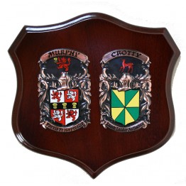 Handpainted Double Family Crest Shield (Regular 12"x12")